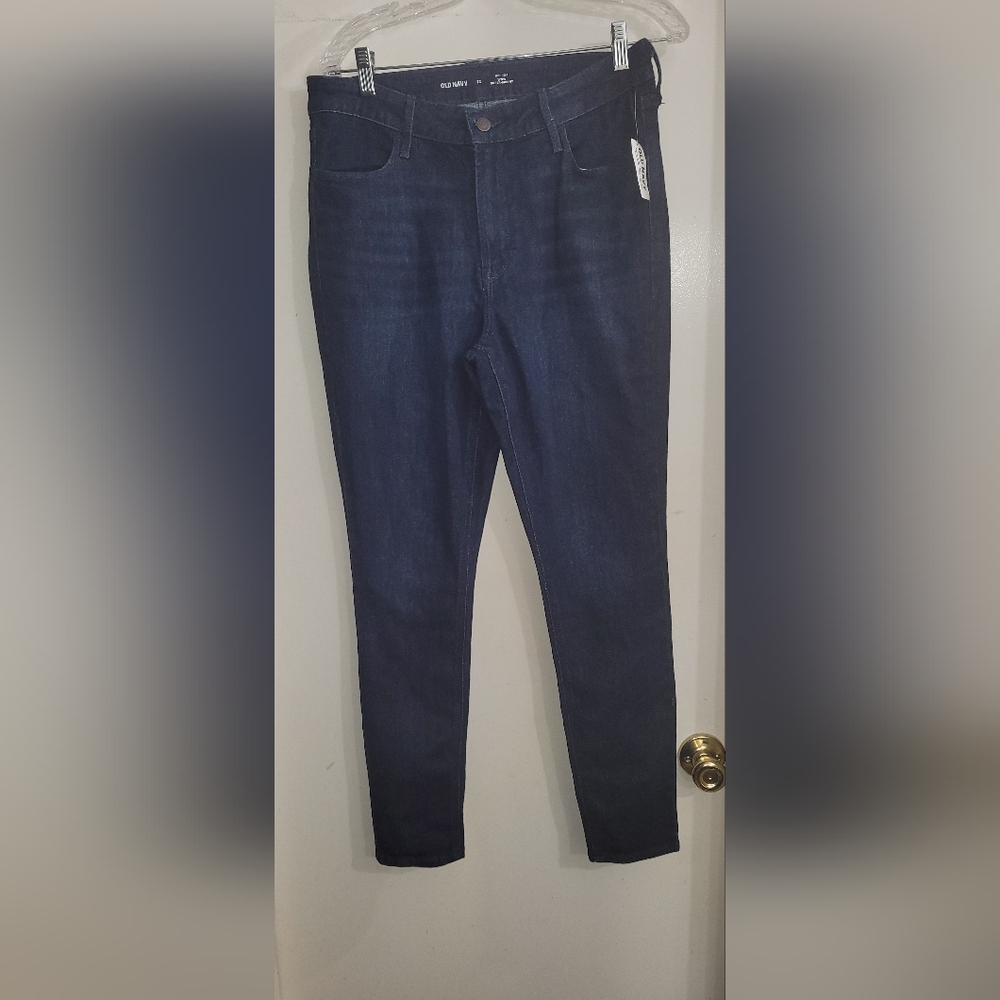 Old Navy High Rise Wow Super  Skinny Blue Jeans